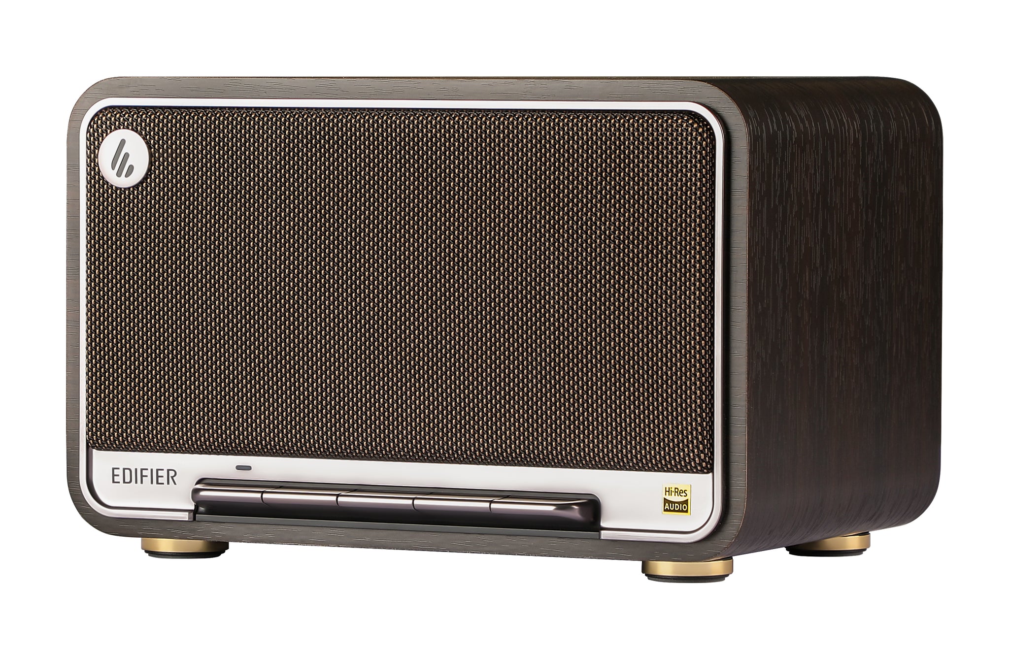 Edifier D32 Tabletop Bluetooth Hi-Res Speaker With Built In Battery - Black Walnut