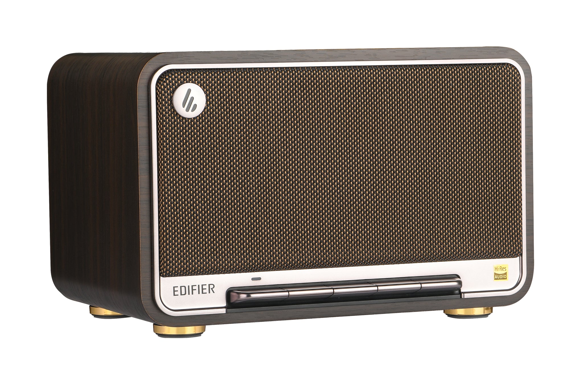 Edifier D32 Tabletop Bluetooth Hi-Res Speaker With Built In Battery - Black Walnut