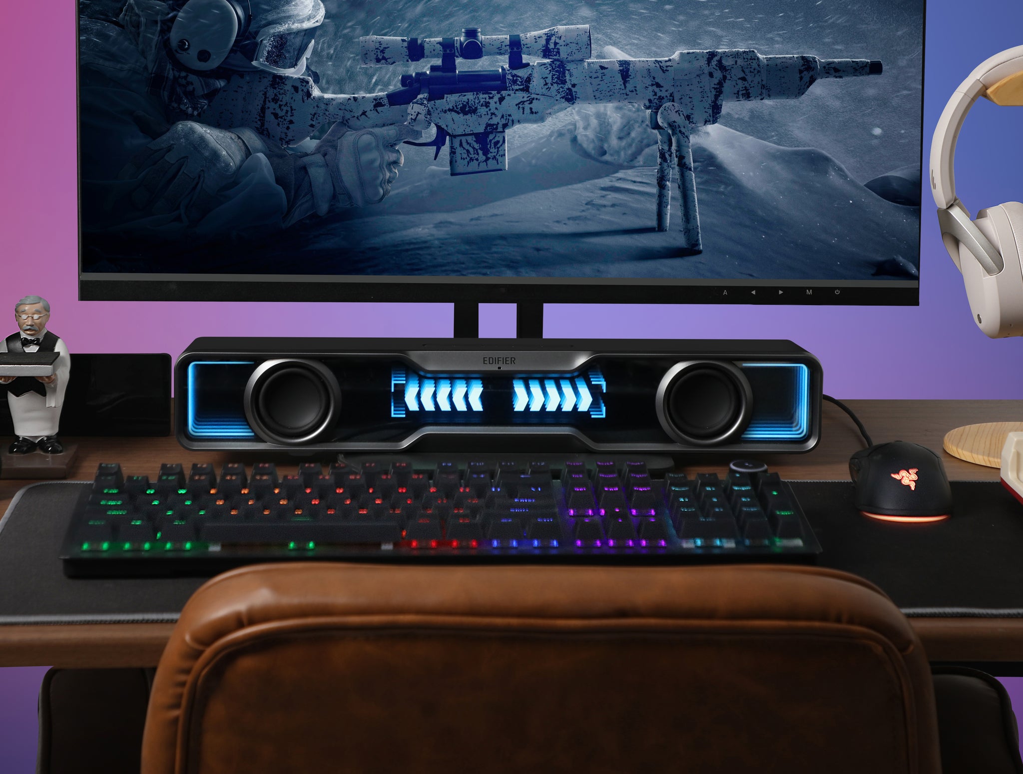 Edifier QS30 USB / Bluetooth RGB Gaming Soundbar - Black