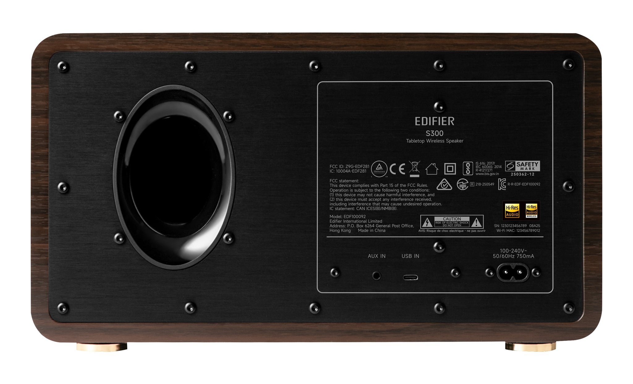 Edifier S300 Tabletop Bluetooth Hi-Res Airplay 2 Speaker - Black Walnut