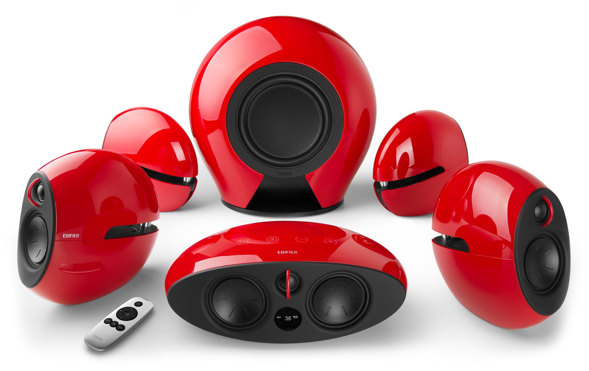 Edifier E255 5.1 Home Theatre Speaker System - Gloss Red