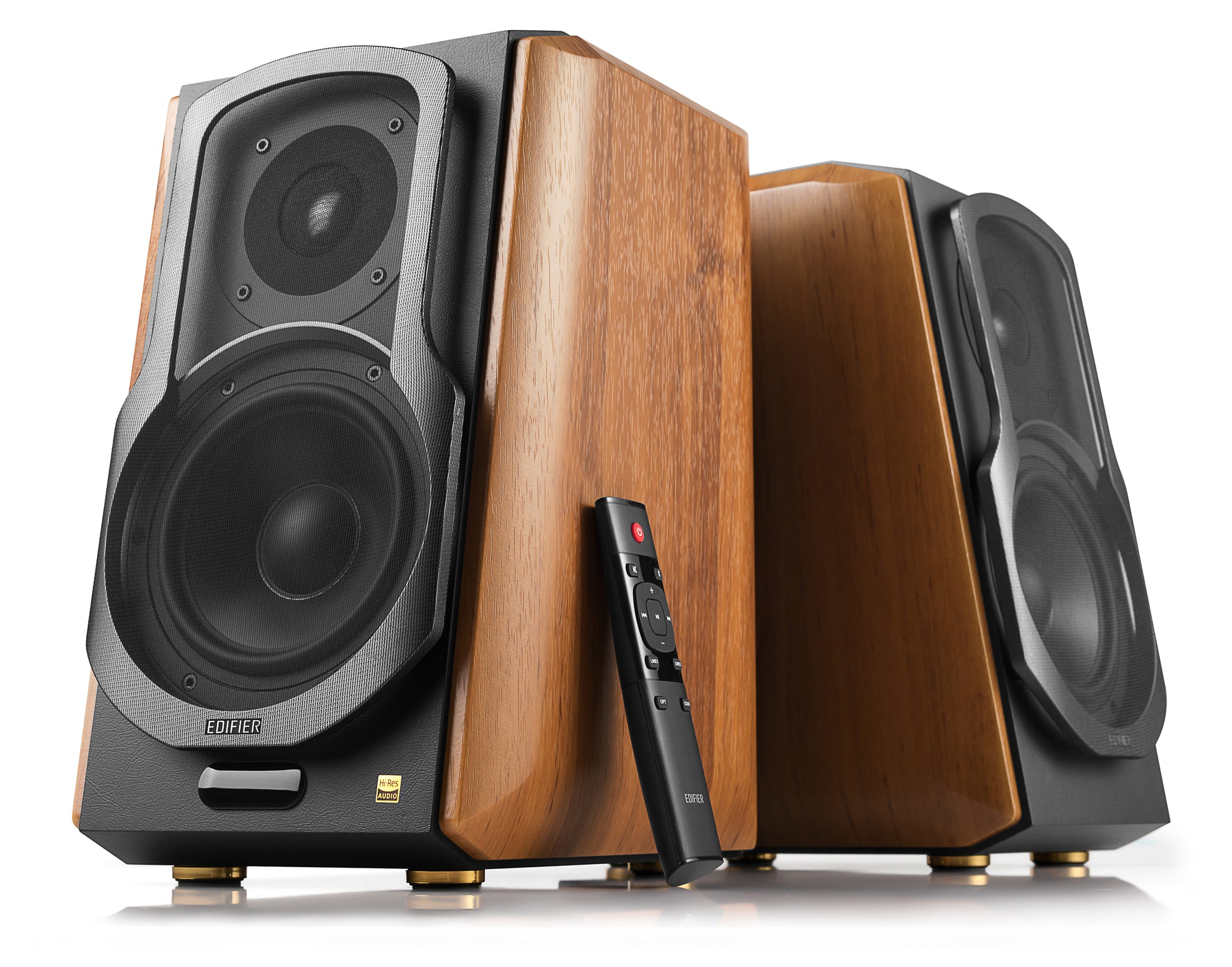 Edifier S1000MKII Hi-Res Audio Active 2.0 Bluetooth Bookshelf Speaker Set - Brown