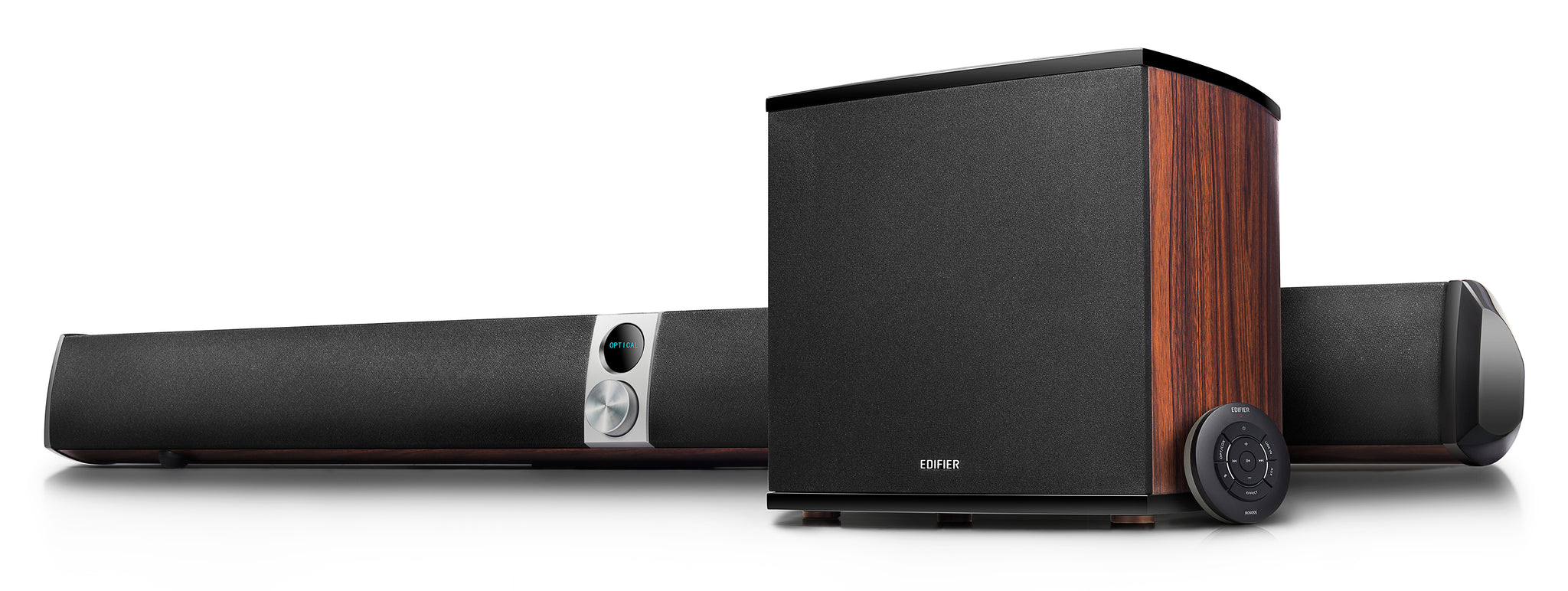 Edifier S70DB Bluetooth, Optical & AUX Home Entertainment Sound Bar & Wireless Subwoofer - Brown